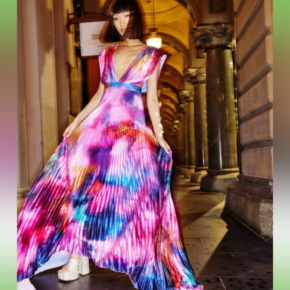L’IDEE Dresses & Skirts - LIDEE Pink Tie Dye Gala Gown - NWT